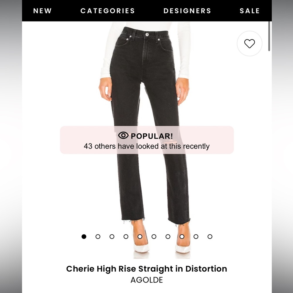 Agolde Black High Rise Straight Jeans